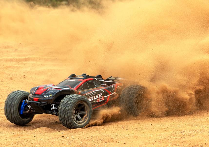 Traxxas 67164-4 Rød Rustler 4x4 1/10 RTR TQ BL-2S