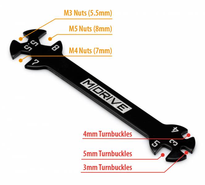 M-Drive Universal Tool - Nut Driver 5.5/7/8mm - Turnbuckle 3/4/5