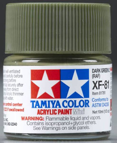 Tamiya 81781 Acrylic Mini XF-81 Dark Green 2 RAF 1/3 oz