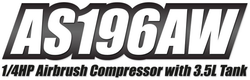 Hobbynox AS196AW Airbrush Compressor 1/4HP with 3.5L Tank (0-6BA