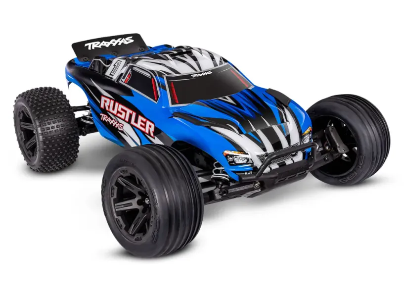 Traxxas 372548 Rustler 2WD 1/10 RTR TQ EHD BlueX With Battery/Charger