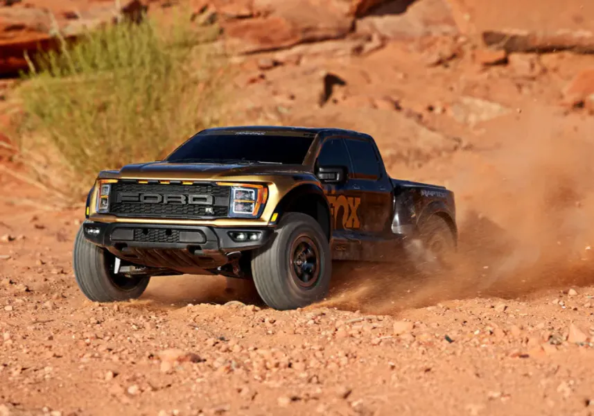Traxxas 1011774 Ford F-150 Raptor-R VXL-4s Ultimate 4WD 1/10 RTR TQi LED Fox SE Gold