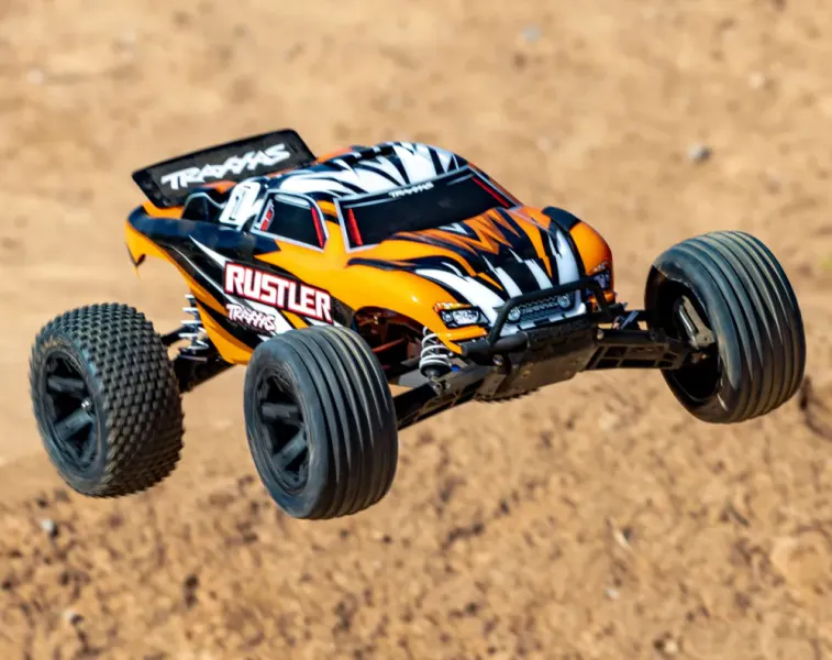 Traxxas 372548 Rustler 2WD 1/10 RTR TQ EHD Orange-X With Battery/Charger