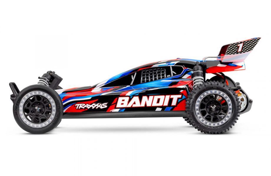 Traxxas 242548 Bandit 2WD 1/10 RTR TQ EHD Red Charger / Battery