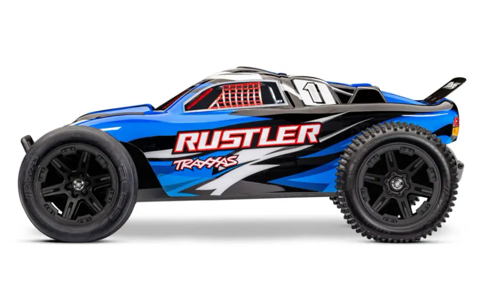 Traxxas 372548 Rustler 2WD 1/10 RTR TQ EHD BlueX With Battery/Charger