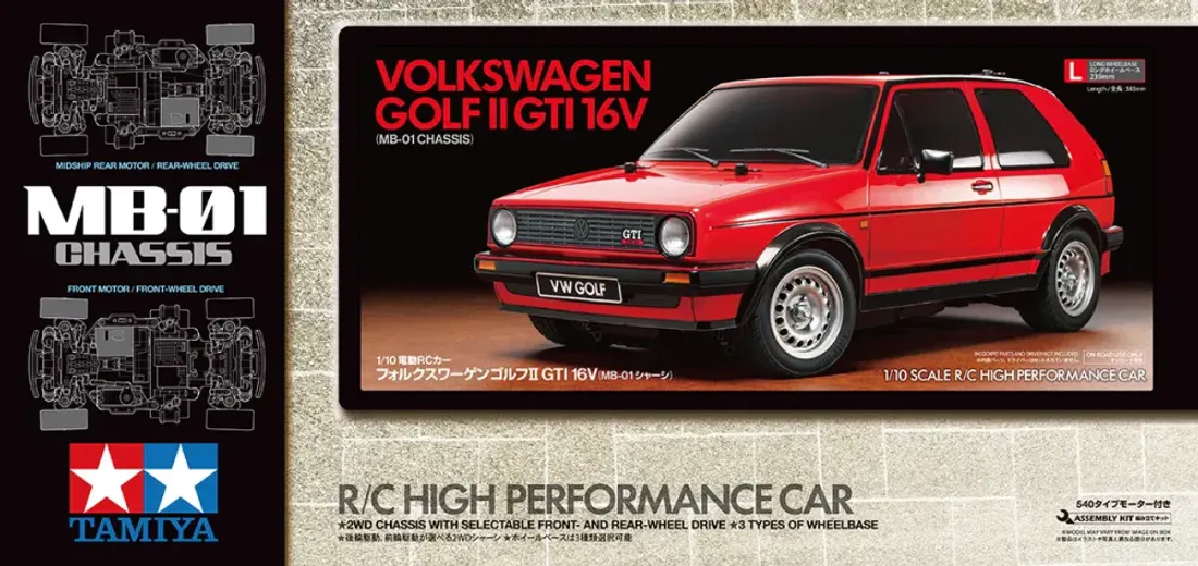 Tamiya 58748 GOLF MK2 GTI 16V  MB-01 WITH ESC