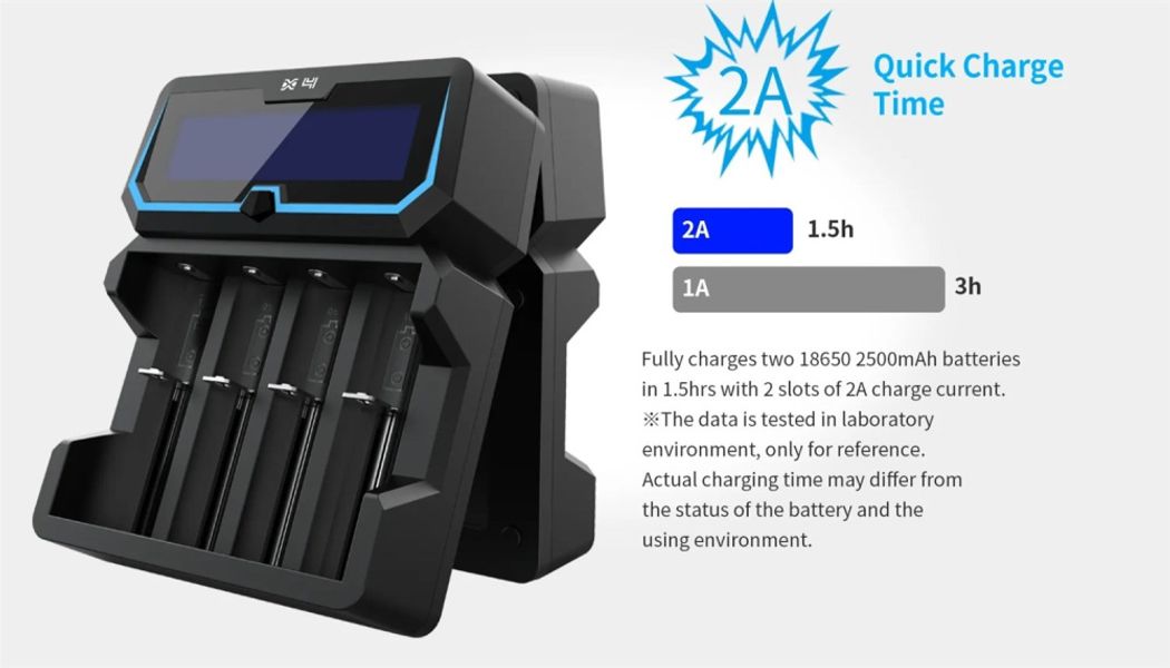 XTAR X4 Li-Ion lader 2.0A 100-240V